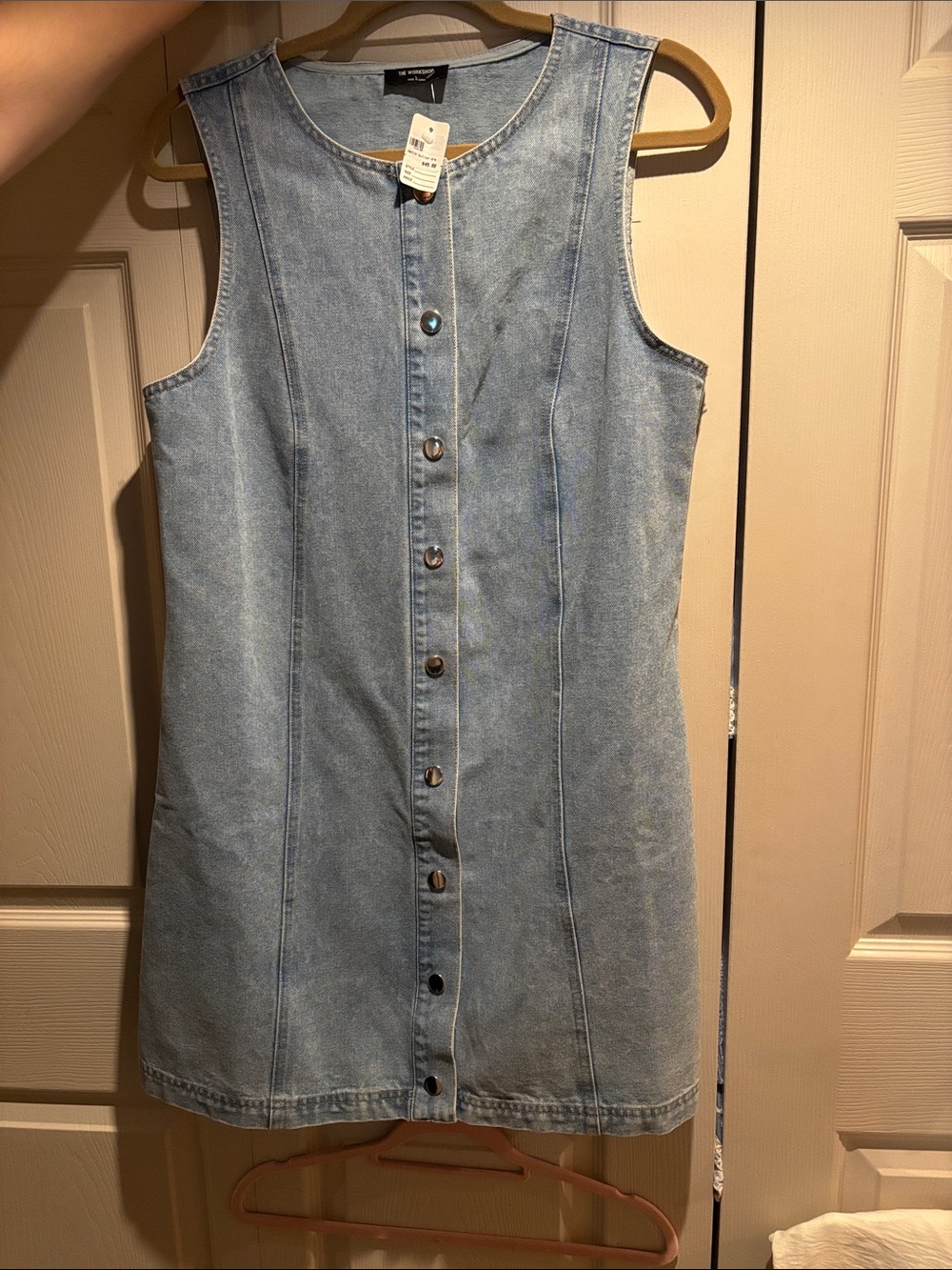 Workshop Republic Clothing Light Blue Denim Button Dress